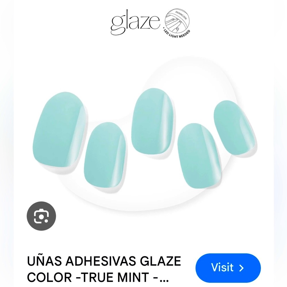 Dashing Diva Glaze Semi-Cured Press-On Nails - True Mint